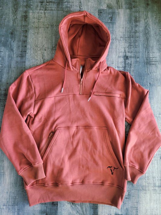 Limited - Ladies High Country 1/4 Zip Hoodie - Rust