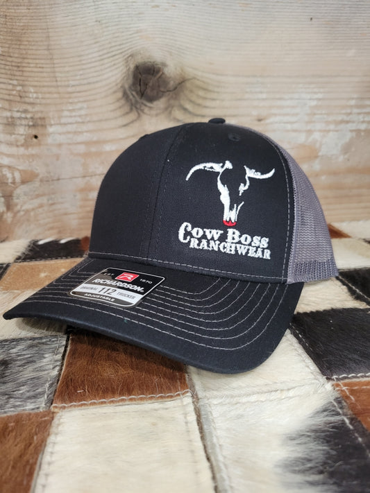 Cow Boss Cap - Black/Grey