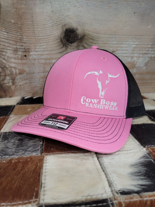 Cow Boss Cap - Pink/Black