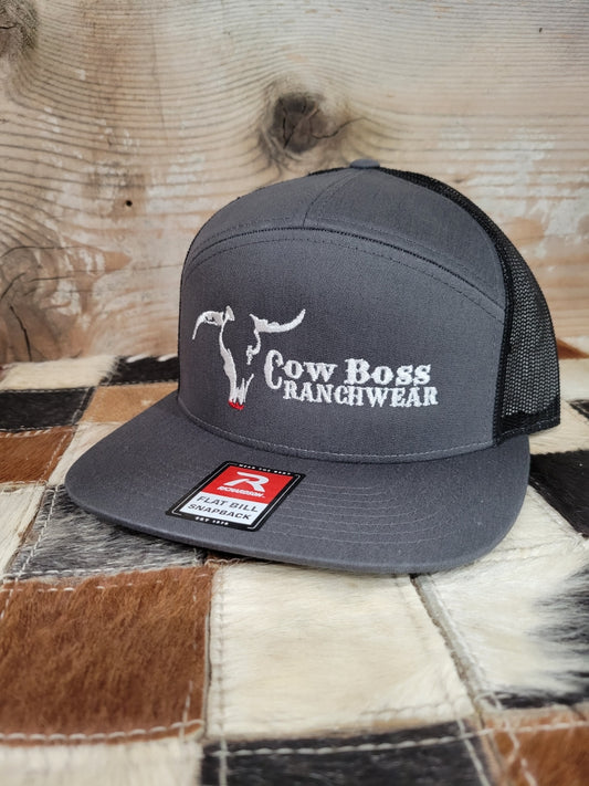 Cow Boss Cap - Grey/Black